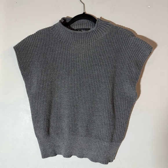 En Saison Karalie Charcoal Cowl Neck Knit Sweater Top - Picture 1 of 5